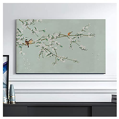 NAKAN Funda para Televisor Interior 19-65 Pulgadas Antipolvo Rústico Estampado de Flores de Pájaros Protector de Pantalla de TV para LED LCD OLED(Size:19in,Color:3)