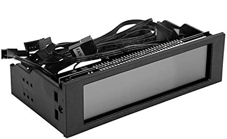 Kuuleyn Fan Controller PC, CPU Temperature Controller, 5-Fans Speed Controller CPU Temperature Sensor Computer Cooling Drive Bay Front LCD Panel