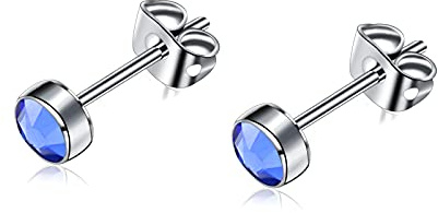 G23 Titan Ohrstecker für Damen Herren Mädchen Ohrringe Hypoallergen Nickelfrei 3mm/4mm/5mm/7mm Kristallohrringe Ohrschmuck Geburtstagsgeschenk