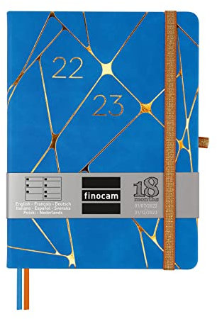 Finocam - Terminplaner 2022 2023 Minimal 18 Monate Wochenansicht Horizontal Juli 2022 bis Dezember 2023 (18 Monate) Geometric International, DIN A5 (M5-140x190 mm)