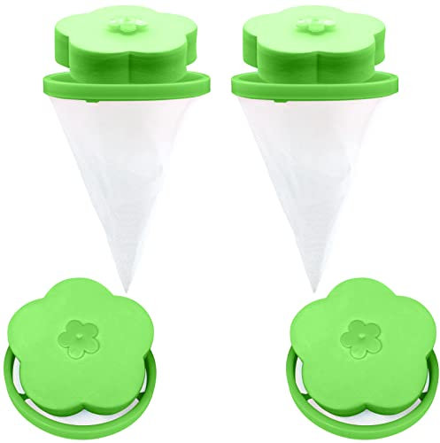 NEIJIANG Fusselfänger für Wäsche, Tierhaarentferner für Wäsche, Waschmaschine, schwimmende Fusselnetztasche, wiederverwendbar, Haushalts-Haarfilter, Waschmaschine, Fusselfalle Netzbeutel, 4 Stück,