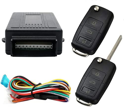 Baceyong Universal Car Remote Control Central Locking Kit, Anti-theif Alarm Control Box 2 Remote Controllers Auto Remotely Control Central Lock