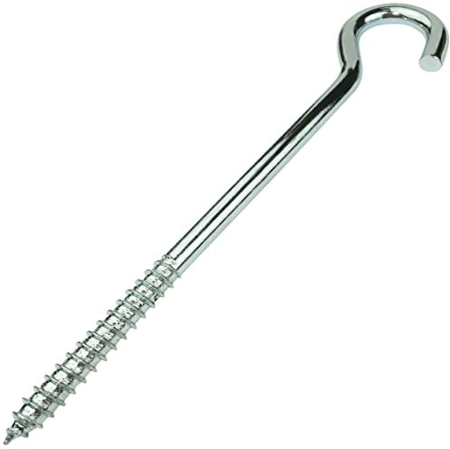 AERZETIX - C57997 - Set mit 5 Haken abgewinkelte augenschrauben zum schrauben Ø8x120mm in form C - offener haken mit selbstschneidender schraube - aus verzinktem stahl - farbe silber