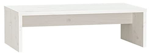 vidaXL Soporte de Monitor Elevador Armario de Escritorio Pantalla Portátil Mesa Estante Exhibición Madera Maciza de Pino Blanco 50x27x15 cm