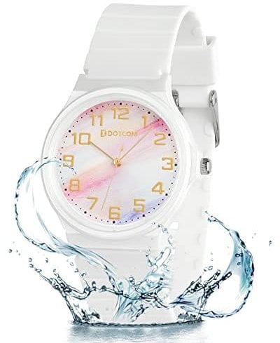 GUUMUXIN Kinderuhr Jungen Mädchen,Armbanduhr Analog,Quartz Uhr mit Kautschuk Wasserdicht Outdoor Sports
