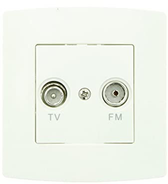 Prise tv/fm encastrable blanche