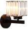Sxtiger Retro Kristall Wandleuchte Innen, E27 Moderne Schlafzimmer Wandlampe LED Kristall Wand Lampen, Schwarz Kristallwandleuchte für Wohnzimmer Korridor Esszimmer Flur