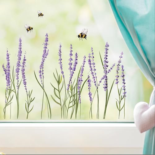 Wandtattoo Loft Fensterbilder Frühling mit Mohn Blumenwiese Oster Motiv – A3 Bogen, Wiederverwendbar – Frühlingsdeko Fenster, Frühlingsbild Fenster, Fensterdeko Frühling, Fensterfolie Frühling
