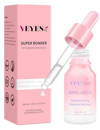 VEYES INC Super Lash Bonder for Eyelash Extensions. Glue Accelerator, Lash Sealant, Adhesive Companion, Reducing Glue Fumes and Extending Retention Time. Eyelashes Supplies 15ml