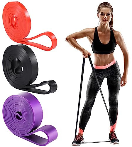 3 Pcs Elastique Musculation, Elastique Sport Bande Elastique Musculation, Bande de Résistance Bande Elastique Fitness Elastique Musculation Traction pour Entraînement Gym Fitness Pilates Yoga