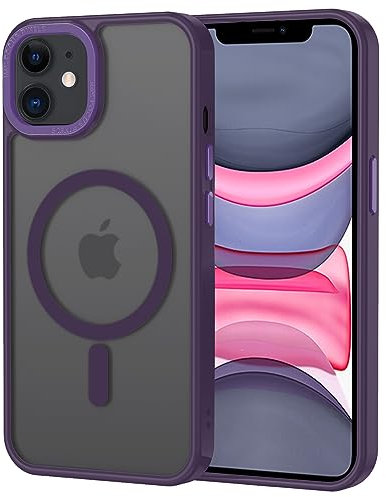 XTCASE für iPhone 11 Hülle Magnetisch kompatibel mit Magsafe, Matt Transluzente Handyhülle für iPhone 11 Kratzfeste PC Rückseite + TPU Bumper - Lila