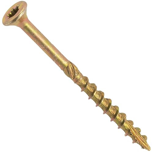 AERZETIX - C69078 - Lot de 100 Vis à bois Ø3x40 mm à tête fraisée - à empreinte étoile Т10 - en acier zingué - menuiserie contreplaqué aggloméré mélaminé terrasse panneaux chevrons bastaings