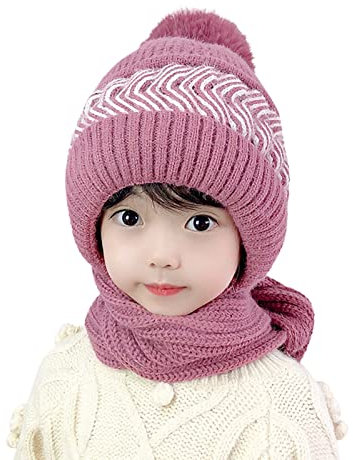 Strickset Damen, Set Stricken Warm Knitted Kapuzenschal Handschuhe Baumwolle Kaschmir Winter Cashmere Wintermütze Mützen Cozy Elegant Gefütterte Loop Schal Hut