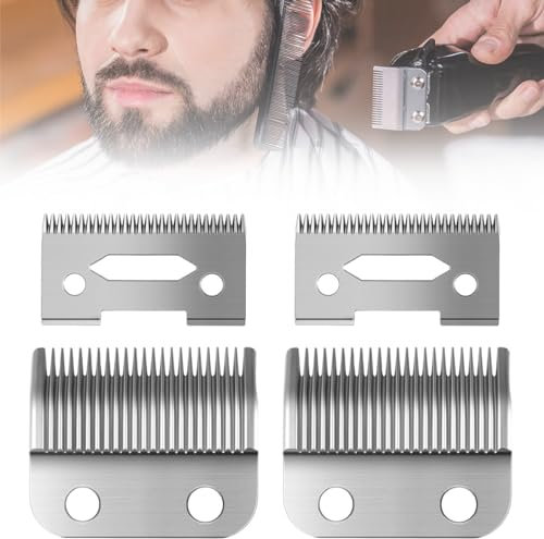 ZEACCT 2 Satz von Verstellbare Schermesser Haarschneider Ersatz Messer Elektrische Haarschneidemesser Professionelle Ersatz-Clipper-Klingen Haustier-Schneidklingen für Friseure und Stylisten Silber