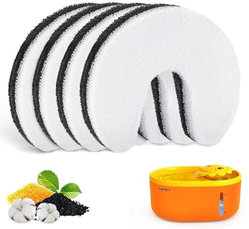 NPET Pet Water Fountain 4PCS Filters, Pet Drinking Fountain Filter for NC010 Cat Water Fountain