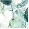 Bilderwelten Fototapete Blätter 192cm x 192cm Modern Natur Aquarell Palmwedel Vliestapete Tapete Wanddeko Ideen Wohnzimmer Schlafzimmer Küche