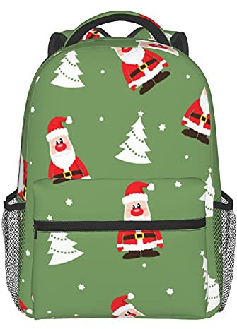 BEEOFICEPENG Rucksack, Weihnachten, Weihnachtsmann, Schule, Büchertasche, Wandern, Reisen, Camping, Rucksack, leichter Tagesrucksack