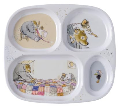 Tablett mit 4 Fächern für Kinder ab 6 Monaten, Melamin, BPA-frei, 24 x 21 cm, spülmaschinengeeignet – kleiner Tag Paris.