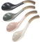 XWFEU Lot de 4 cuillères à soupe chinoises, cuillères à soupe en céramique asiatique, cuillères à ramen à long manche, cuillères à soupe japonaises pour nouilles Pho Wonton, cuillères à riz en cérami