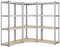 SONGMICS Eckregal-Set 4 Ebenen, Schwerlastregal, Metall, Lagerregal für Garage, Abstellraum, Kellerregal, bis 1500 kg belastbar, silbern-naturbeige GLR056E03
