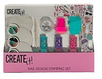 Create It! - Dekoratives Maniküre-Set für Nagellack + Stempel und Zeichnungen + Glitter