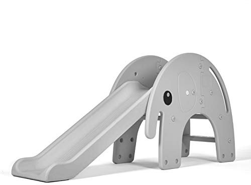 Kids Slide Childrens Indoor Outdoor Slide Play Area Toy (Elephant) (Grey)