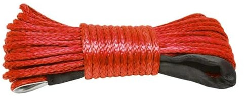 nmbhus 15 M Windenkabel Kevlar-Kabel Abschleppwagen Abschleppgurt Anhängerseil Mit Haken for ATV Off Road-Zubehör 7700 Lbs 3,5 T (Color : Red)