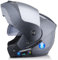 Bluetooth Modularer Klapphelm, ECE Zertifiziert Motorradhelm, Integralhelm mit Doppelvisier, Atmungsaktiv Und Bequem für Erwachsene Frauen Männer Hohe Qualität Helm, S~XL(55-62CM)