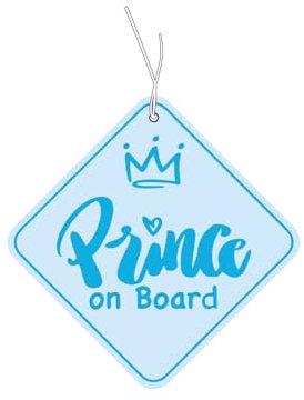 2x Duftbaum mit,Prince on Board' Motiv, Auto niedlich Duftspender, Duftbaum Auto tuning, Lufterfrischer, Duftanhänger Auto, Duftbaum Set Auto