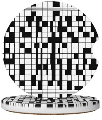 Keramik-Untersetzer für Getränkehalter, 2 Stück, 6,4 cm, Korkboden, hält Getränkehalter im Auto trocken und sauber, Schwarz und Weiß