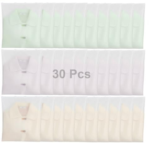ORACHA Wiederverschließbare Beutel, 30 Stück, Reise-Kleidungstaschen, Kunststoff, mit Druckverschluss, platzsparende Aufbewahrung, wasserdichte Tasche für Zuhause, Ausflug, Krankenhaus 30 * 40cm