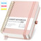 RETTACY Notizbuch A4 Liniert, Bullet Journal mit 100 g/m² Dickem Papier, 150 Blatt/300 Nummerierten Seiten, Collegeblock für Büro und Schule, Lederhülle, Roségold, 21 cm x 29.7 cm