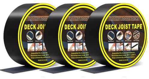 Deckbalkenband, 3 Rollen, Butyl-Balkenband, wasserdicht, 5 cm x 15 m, Holzblitzband für Terrassendielen, Reparatur, Dichtung, Schutz von Deckbalken, Terrassenband für den Außenbereich