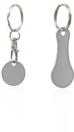 LuckyOpt Einkaufswagen-Token-Set, 2 Stück, Edelstahl-Trolley-Münzen mit Schlüsselring, Mini-Einkaufswagenlöseschlüssel, abnehmbarer tragbarer Einkaufswagenchip für Männer und Frauen, Geschenke (2