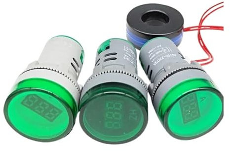 22MM AD16-22DSV type AC DC5-500V Voltage Meter LED Digital Display Voltmeter Indicator Light Lamp Ammeter frequency(Gold,AC Voltmeter 60-500V)