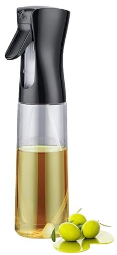 Genérico Pulverizador Aceite Spray 200ml para Cocina, Rociador para Ensaladas, Cocción, Horneado, Pasta y Barbacoa - Plástico Con Filtro y Tapa Abatible (Negro), Vinagrera