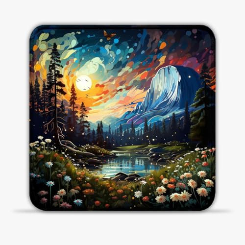 Tapis Souris Jeu Fleurs et Demi-d?me 25x25cm Tapis Bureau Souris Bords Cousus Design Ergonomique antidérapant Tapis Souris Portable pour Ordinateur et Ordinateur Portable