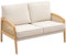 HOMCOM 2-Sitzer Chenille-Polstersofa Lounge-Sofa mit 2 waschbaren Kissen und synthetischen Rattan-Armlehnen Belastung 240 kg 123x75x88 cm Beige