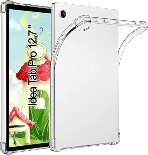 TPU Silikon Hülle für Lenovo Idea Tab Pro (2025) 12,7 (TB-373FU/TB-375FC), Verstärkt Ecken TPU Bumper Rückenschutzhülle, [Stoßfest] [Kratzfest], Transparent