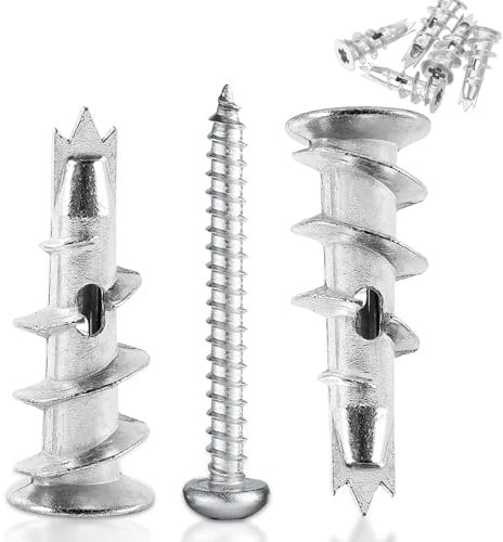 50 tasselli per cartongesso, tasselli autoperforanti per cartongesso, tasselli metallici per cartongesso con viti, tasselli per cartongesso, tasselli autoperforanti per cartongesso, tasselli per cavit