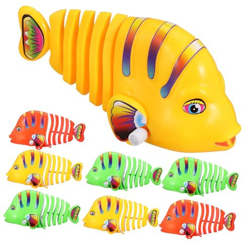 HANABASS 8pièces Poisson Mécanique à Bascule Jouet De Bain à Remonter Poisson Robot pour Piscine Jouet Aquatique Plastique Modèle De De Bain