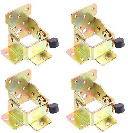 KONTONTY 4 Piezas Bisagras Plegables Autoblocantes de Hierro para Muebles Bloqueo para Mesas y Sillas Plegables Accesorios Duraderos y Prácticos