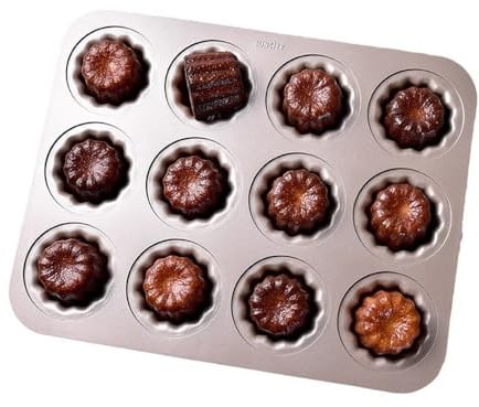 JACKANNA Kastanien-Kuchenform, 6/12 Mulden, nicht klebrig, Karbonstahl,3D Kastanienkuchenpfanne Backform Nicht-Stick Madeleine Pfanne Kastanienform, Backmodell, Haushalt, Ofen, Backgeschirr (B)