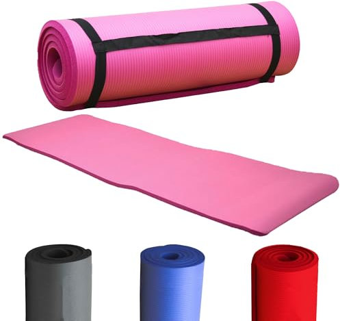 Tapis de Yoga NBR MaxStrength 15mm Épais, Tapis de Sol Antidérapant pour Fitness, Pilates, Gym Doux et Confortable, Tapis de Sport Pliable pour Femmes et Hommes