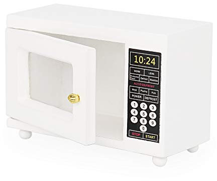 Odoria 1/12 Miniatura Horno Microondas Blanco Cocina Accesorio para Casa de Muñecas
