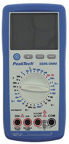 Peak Tech 3335DMM Multimeter HOLD 0,1Ohm-20MOhm ±0,5/0,8% v.M.+2St. ±1,0/1,2% v.M.+3St. ±3% v.M.+3St. ±1,0/1,2/2,0% v.M.+4/2/2/5St.