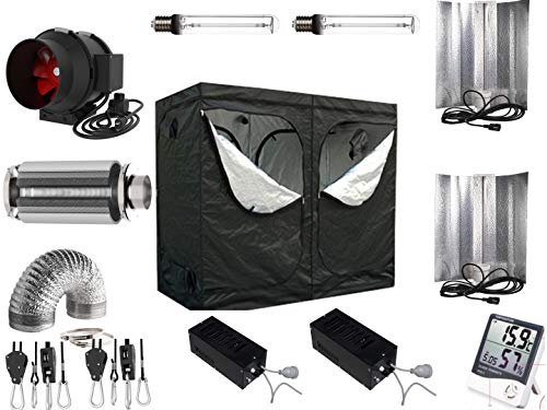 Grow Box Komplettset 2 x 600 W NDL Eco 240x120x200 cm (2 x 600 W mit AKF)