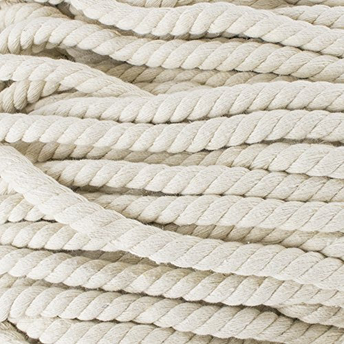Naturel Twisted Corde en coton – Super Doux – Couleurs assorties – 1/5,1 cm de diamètre en 10, 25, 50, ou en longueurs de 30,5 m 10ft Rice White