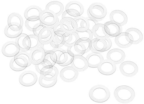 sourcing map 50 Stk. Flache Unterlegscheibe Nylon M12 Dichtung 20mm AD 12mm ID 1mm Dicke Klar für Wasserhahn Rohr Wasserschlauch Isolierung Schrauben