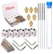 RUNCCI-YUN 6stücke 30 MM Länge Extruder 1,75 MM Teflon Throat Tube und 6 stücke 0,4 MM Messing Extruder Düse Druckköpfe und 6 Stücke Heizung Blöcke Hotend für MK8 Makerbot Anet A8 3D Drucker
